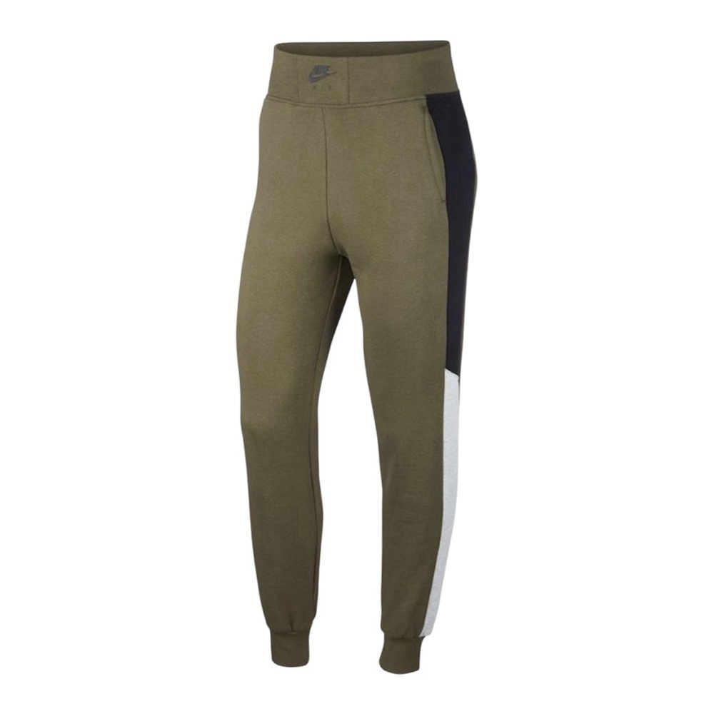 NIKE Olive Green Color Block Street Wear Jogger Sweatpants